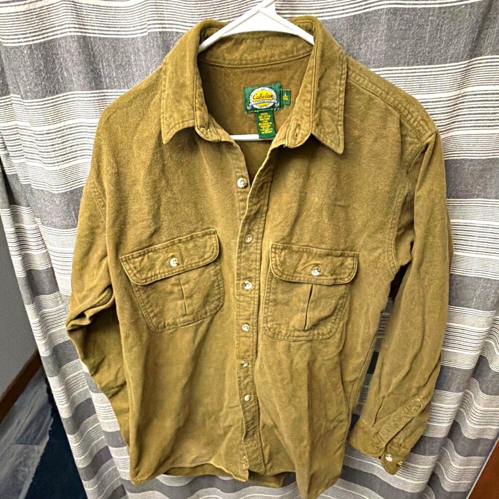 Cabela’s Men’s Large Tall Brown Heavy Cotton Button Up Outdoor Work Shirt